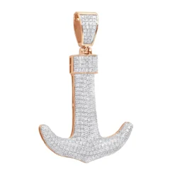 Large 10K Yellow Gold Diamond Anchor Pendant For Men 1.25 Carats 12 Large 10K Yellow Gold Diamond Anchor Pendant For Men 1.25 Carats -Outlet Bijou Lush Store jewelry large real 10k gold diamond anchor pendant for men 125 carats ro