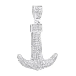 Large 10K Yellow Gold Diamond Anchor Pendant For Men 1.25 Carats 11 Large 10K Yellow Gold Diamond Anchor Pendant For Men 1.25 Carats -Outlet Bijou Lush Store jewelry large real 10k gold diamond anchor pendant for men 125 carats wh