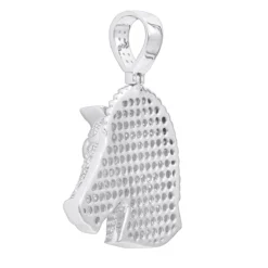 Large 10K Yellow Gold Horse Head Diamond Pendant For Men 4.5 Carat -Outlet Bijou Lush Store jewelry large real 10k gold horse head diamond pendant for men 4 carat backwh