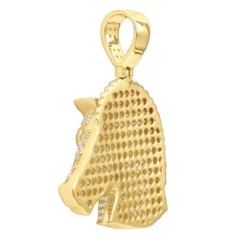 Large 10K Yellow Gold Horse Head Diamond Pendant For Men 4.5 Carat -Outlet Bijou Lush Store jewelry large real 10k gold horse head diamond pendant for men 4 carat backye