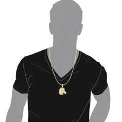 Large 10K Yellow Gold Horse Head Diamond Pendant For Men 4.5 Carat -Outlet Bijou Lush Store jewelry large real 10k gold horse head diamond pendant for men 4 carat bodye