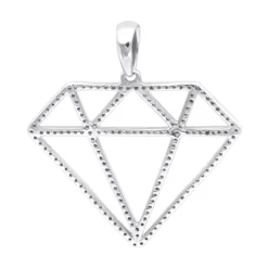 Large Size Diamond Shape Charm Pendant 0.5CT 14K Yellow Gold By Luxurman -Outlet Bijou Lush Store jewelry large size diamond shape charm pendant 05ct in 14k gold by luxurman backwh 1