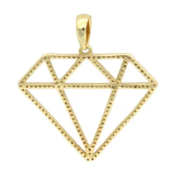 Large Size Diamond Shape Charm Pendant 0.5CT 14K Yellow Gold By Luxurman -Outlet Bijou Lush Store jewelry large size diamond shape charm pendant 05ct in 14k gold by luxurman backye 1