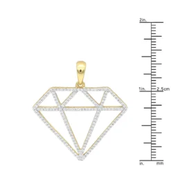 Large Size Diamond Shape Charm Pendant 0.5CT 14K Yellow Gold By Luxurman -Outlet Bijou Lush Store jewelry large size diamond shape charm pendant 05ct in 14k gold by luxurman rulerye 1