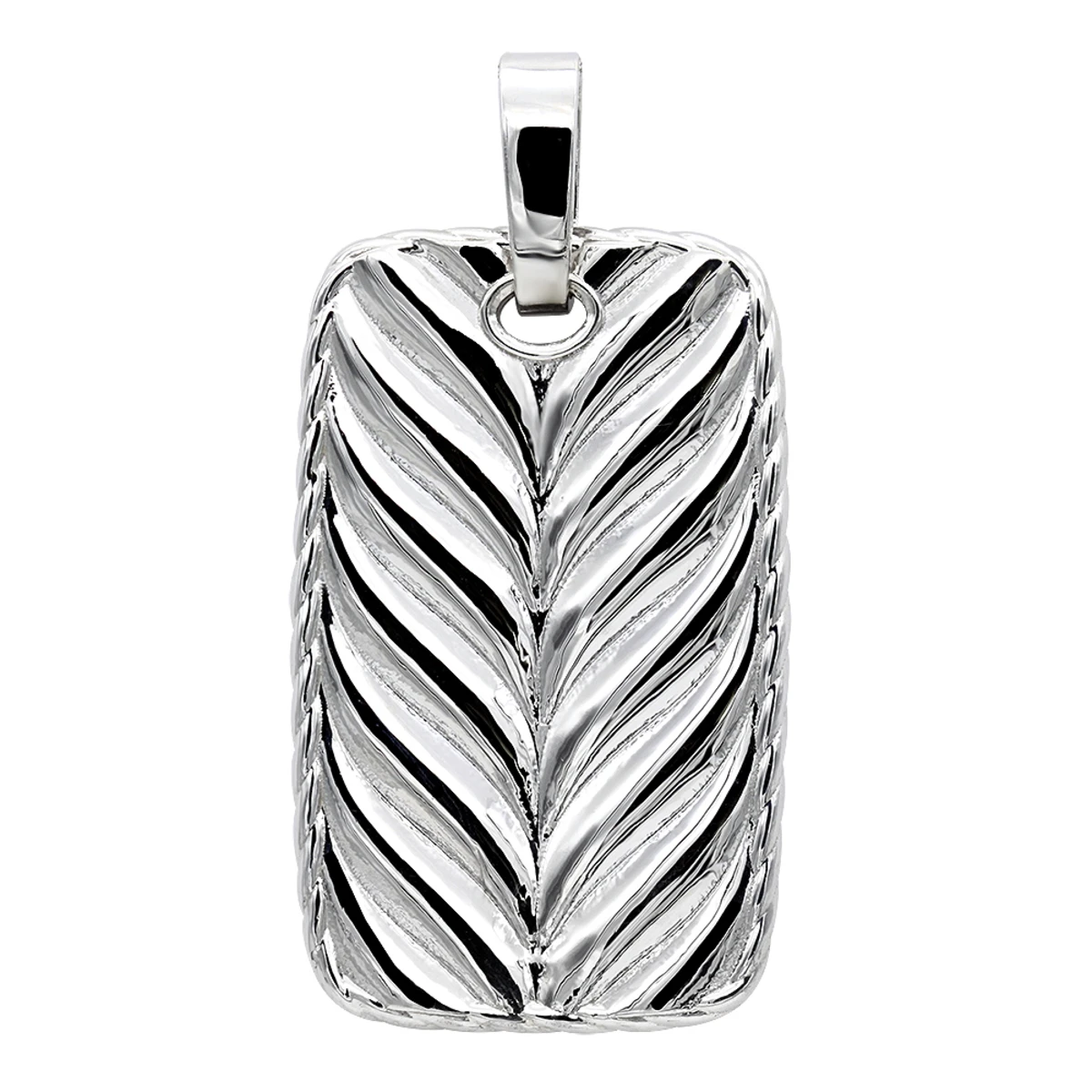 Large Sterling Silver Black Diamond Dog Tag Pendant For Men 14Ct Pave Setting 4 Large Sterling Silver Black Diamond Dog Tag Pendant For Men 14Ct Pave Setting - Image 2