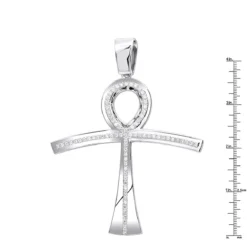 Large Symbol Of Life Egyptian Ankh Diamond Cross Pendant 14K White Gold 2.5ct -Outlet Bijou Lush Store jewelry large symbol of life egyptian ankh diamond cross pendant in 14k gold 25ct rulerwh
