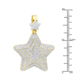 Large Unisex High Fashioned Diamond Star Pendant 14K Yellow Gold 1.8CT 17 Large Unisex High Fashioned Diamond Star Pendant 14K Yellow Gold 1.8CT -Outlet Bijou Lush Store jewelry large unisex high fashioned diamond star pendant in 14k gold 18ct rulerye 1