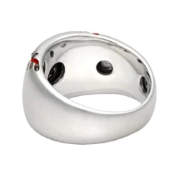 LuvMyJewelry Home Run Baseball Red Diamond & Enamel Band Ring In Sterling Silver 0.16ct -Outlet Bijou Lush Store jewelry luvmyjewelry home run baseball red diamond enamel band ring in sterling silver 016ct backwh