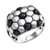LuvMyJewelry Kick & Goal Soccer Black Diamond Head Ring In Sterling Silver 0.33ct -Outlet Bijou Lush Store jewelry luvmyjewelry kick goal soccer black diamond head ring in sterling silver 033ct mainwh