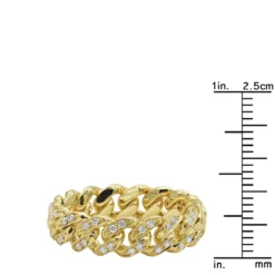 LUXURMAN Bands Solid 14K Yellow Gold Cuban Link Chain Diamond Ring For Men 0.7ct 17 LUXURMAN Bands Solid 14K Yellow Gold Cuban Link Chain Diamond Ring For Men 0.7ct -Outlet Bijou Lush Store jewelry luxurman bands solid 14k gold cuban link chain diamond ring for men 07ct rulerye