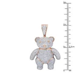 Luxurman Charms 10K Yellow Gold Large Teddy Bear Diamond Pendant Men's 3.25ct -Outlet Bijou Lush Store jewelry luxurman charms real 10k gold large teddy bear diamond pendant mens 325ct rulerro