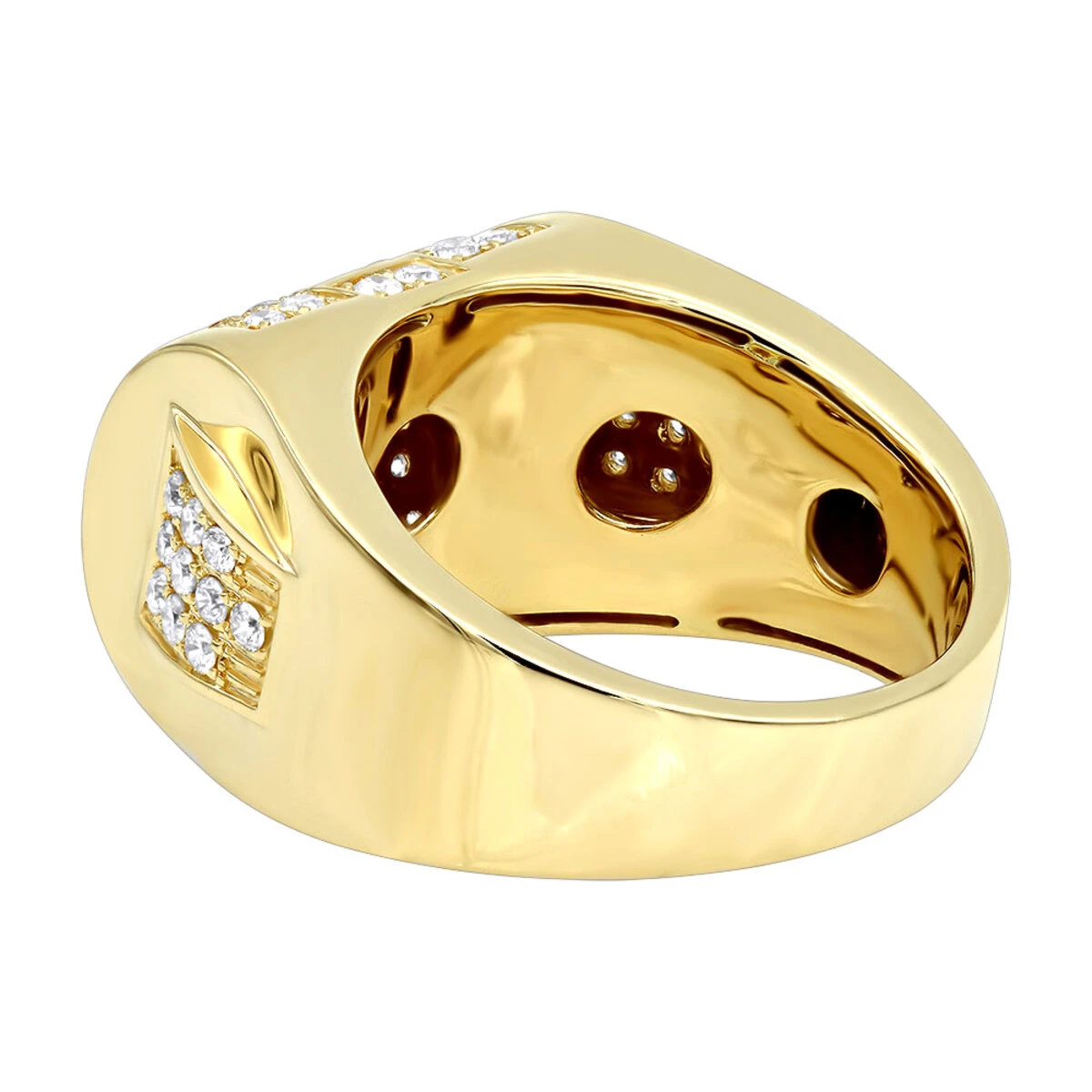 Luxurman Diamond Ring For Men 10K Yellow Gold 1.65ct 7 Luxurman Diamond Ring For Men 10K Yellow Gold 1.65ct - Image 5