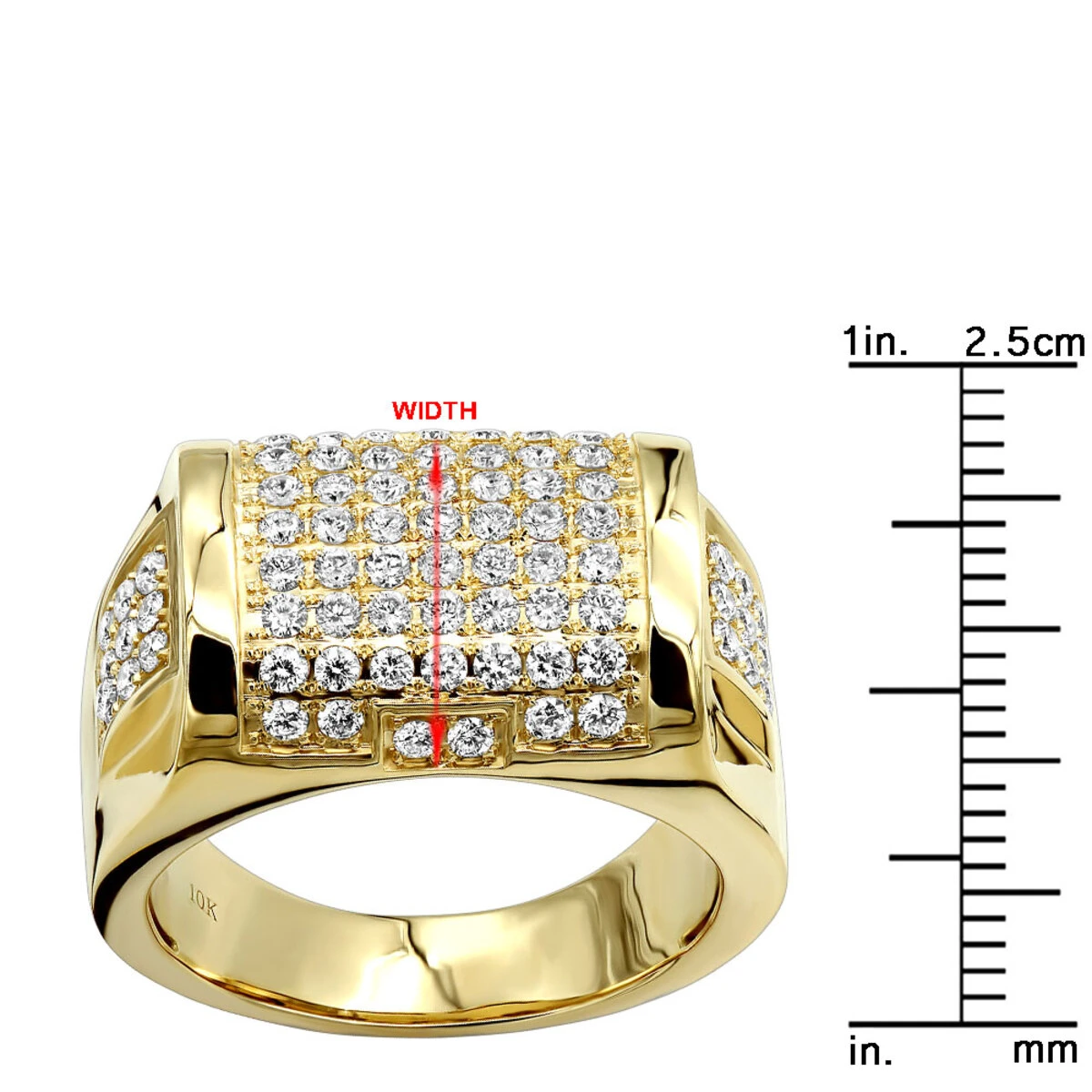Luxurman Diamond Ring For Men 10K Yellow Gold 1.65ct 10 Luxurman Diamond Ring For Men 10K Yellow Gold 1.65ct - Image 8