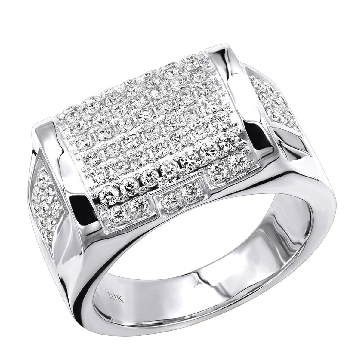 Luxurman Diamond Ring For Men 10K Yellow Gold 1.65ct 4 Luxurman Diamond Ring For Men 10K Yellow Gold 1.65ct - Image 2