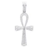Luxurman Egyptian Ankh Cross Diamond Pendant 14K White Gold 0.6CT 2 3/4 Inch -Outlet Bijou Lush Store jewelry luxurman pharaoh egyptian ankh cross diamond pendant in 14k gold 06ct mainwh 1