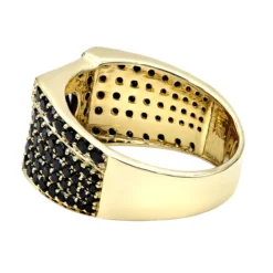 Men's Black Diamond Ring 10K Yellow Gold 4 Carat By Luxurman -Outlet Bijou Lush Store jewelry mens black diamond ring in 10k white rose yellow gold 4 carat by luxurman backye