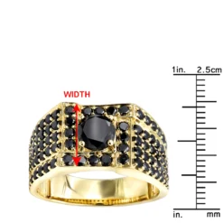 Men's Black Diamond Ring 10K Yellow Gold 4 Carat By Luxurman -Outlet Bijou Lush Store jewelry mens black diamond ring in 10k white rose yellow gold 4 carat by luxurman rulerye