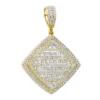 Men's Diamond Rhombus Pendant 1.8ct Baguette & Round Diamonds 14K Yellow Gold -Outlet Bijou Lush Store jewelry mens diamond rhombus pendant 18ct baguette round diamonds 14k gold 803178 mainye 20201203