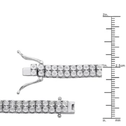 Men's Diamond Tennis Necklace In Real Sterling Silver 2 Rows Genuine Diamonds -Outlet Bijou Lush Store jewelry mens diamond tennis necklace in real sterling silver 2 rows genuine diamonds 490356 rulerwh