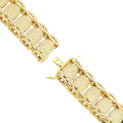 Men's Hip Hop Style Iced Out Diamond Link Bracelet 14K Yellow Gold By Joe Rodeo 21Ct -Outlet Bijou Lush Store jewelry mens hip hop style iced out diamond link bracelet 14k gold 21ct backye 1