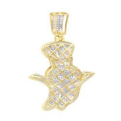 Men's 10K Yellow Gold Diamond Pillsburry Doughboy Pendant For Men 1.33Ct -Outlet Bijou Lush Store jewelry mens jewelry real 10k gold diamond pillsberry doughboy pendant for men 133ct backye