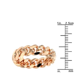 Miami Cuban Link Chain Ring For Men 14K Yellow Gold 5.5mm By Luxurman -Outlet Bijou Lush Store jewelry miami cuban link chain ring for men 14k gold 55mm by luxurman rulerro