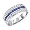 Platinum Sapphire And Diamond Wedding Band For Men Or Women By Luxurman