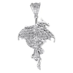 10K White Gold Diamond Dragon On A Sword Pendant For Men 7.25ct By Luxurman 11 10K White Gold Diamond Dragon On A Sword Pendant For Men 7.25ct By Luxurman -Outlet Bijou Lush Store jewelry real 10k gold diamond dragon on a sword pendant for men 725ct by luxurman backwh 1