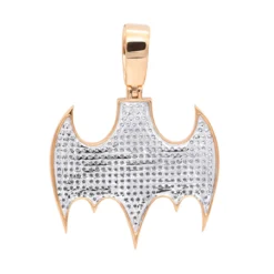 10K Yellow Gold Iced Out Batman Logo Pendant For Men 1 Carat Of Diamonds -Outlet Bijou Lush Store jewelry real 10k gold iced out batman logo pendant for men 1 carat of diamonds backro