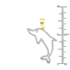 14K Yellow Gold Diamond Dolphin Pendant For Men 0.33ct By LUXURMAN -Outlet Bijou Lush Store jewelry real 14k gold diamond dolphin pendant for men 033ct by luxurman rulerye 1