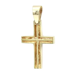 14K Yellow Gold Small Cross Pendant For Women And Men By LUXURMAN -Outlet Bijou Lush Store jewelry real 14k gold small cross pendant for women and men by luxurman backye