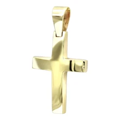14K Yellow Gold Small Cross Pendant For Women And Men By LUXURMAN