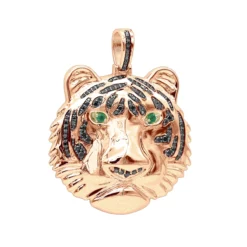 14K Yellow Gold Tiger Head Diamond Pendant For Men 2.2ct Black Diamonds 12 14K Yellow Gold Tiger Head Diamond Pendant For Men 2.2ct Black Diamonds -Outlet Bijou Lush Store jewelry real 14k gold tiger head diamond pendant for men 22ct black diamonds ro