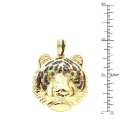 14K Yellow Gold Tiger Head Diamond Pendant For Men 2.2ct Black Diamonds 17 14K Yellow Gold Tiger Head Diamond Pendant For Men 2.2ct Black Diamonds -Outlet Bijou Lush Store jewelry real 14k gold tiger head diamond pendant for men 22ct black diamonds rulerye
