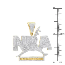Real Hip Hop 10K Yellow Gold Diamond NBA Pendant For Men 1.5Ct -Outlet Bijou Lush Store jewelry real hip hop jewelry 10k gold diamond nba pendant for men 15ct rulerye