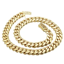 Real Hip Hop Iced Out Miami Cuban Link Diamond Chain For Men 10K Yellow Gold -Outlet Bijou Lush Store jewelry real hip hop jewelry iced out miami cuban link diamond chain for men 10k gold backye