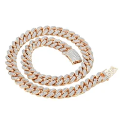 Real Hip Hop Iced Out Miami Cuban Link Diamond Chain For Men 10K Yellow Gold -Outlet Bijou Lush Store jewelry real hip hop jewelry iced out miami cuban link diamond chain for men 10k gold ro