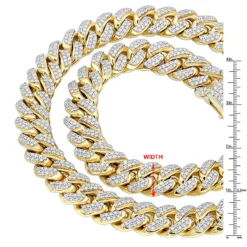 Real Hip Hop Iced Out Miami Cuban Link Diamond Chain For Men 10K Yellow Gold -Outlet Bijou Lush Store jewelry real hip hop jewelry iced out miami cuban link diamond chain for men 10k gold rulerye