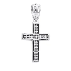 Religious 14K Yellow Gold Large Baguette & Round Diamonds Men's Cross 1.5ct -Outlet Bijou Lush Store jewelry religious jewelry large baguette round diamonds mens cross 15ct 14k gold 803184 backwh