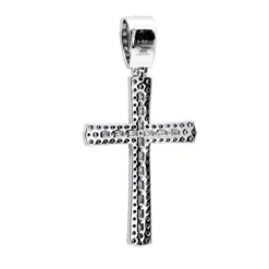 Religious 14K White Gold Round Diamonds Cross Pendant For Men 1.4ct -Outlet Bijou Lush Store jewelry religious jewelry solid 14k gold round diamonds cross pendant for men 14ct 407108 backwh