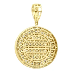 Round Diamond Medallion Pendant For Men And Women 2 Carat 14K Yellow Gold -Outlet Bijou Lush Store jewelry round diamond medallion pendant for men and women 2 carat 14k gold 803175 backye
