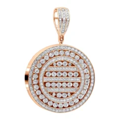 Round Diamond Medallion Pendant For Men And Women 2 Carat 14K Yellow Gold -Outlet Bijou Lush Store jewelry round diamond medallion pendant for men and women 2 carat 14k gold 803175 ro