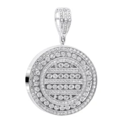 Round Diamond Medallion Pendant For Men And Women 2 Carat 14K Yellow Gold -Outlet Bijou Lush Store jewelry round diamond medallion pendant for men and women 2 carat 14k gold 803175 wh