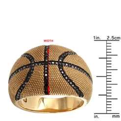 Slam Dunk Basketball Black Diamond Ring For Men In Sterling Silver 0.33ct -Outlet Bijou Lush Store jewelry slam dunk basketball black diamond ring for men in sterling silver 033ct rulerye