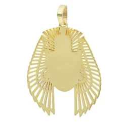 10K Yellow Gold Egyptian Black & White Diamonds Pendant For Men & Women 0.4Ct -Outlet Bijou Lush Store jewelry solid 10k gold egyptian black white diamonds pendant for men women 04ct 001262 backye