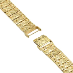 Solid 10K Yellow Gold Nugget Style Bracelet For Men 20mm -Outlet Bijou Lush Store jewelry solid 14k white rose or yellow gold nugget style bracelet for men 20mm backye