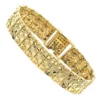 Solid 10K Yellow Gold Nugget Style Bracelet For Men 20mm