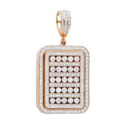 Unique 1.75 Carat Small Diamond 14K Yellow Gold Iced Out Dog Tag Pendant 1 Inch -Outlet Bijou Lush Store jewelry unique 175 carat small diamond 14k gold iced out dog tag pendant 1 inch 803177 ro