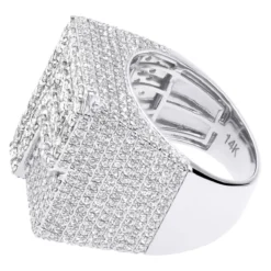 Custom Initial Diamond Ring For Men 14K Yellow Gold 6 Carat 13 Custom Initial Diamond Ring For Men 14K Yellow Gold 6 Carat -Outlet Bijou Lush Store large 14k gold custom initial diamond ring for men 6 carat 803244 back white