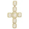 Large 14K Yellow Gold Diamond Cross Pendant For Men W Baguette & Round Diamonds 5Ct -Outlet Bijou Lush Store large 14k gold mens diamond cross pendant w baguette round diamonds 5ct 803236 yellow